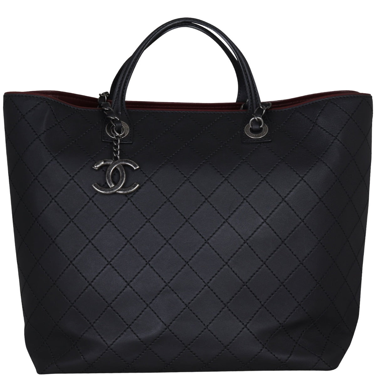 Chanel CC Charm Two Way Shopping Tote Front