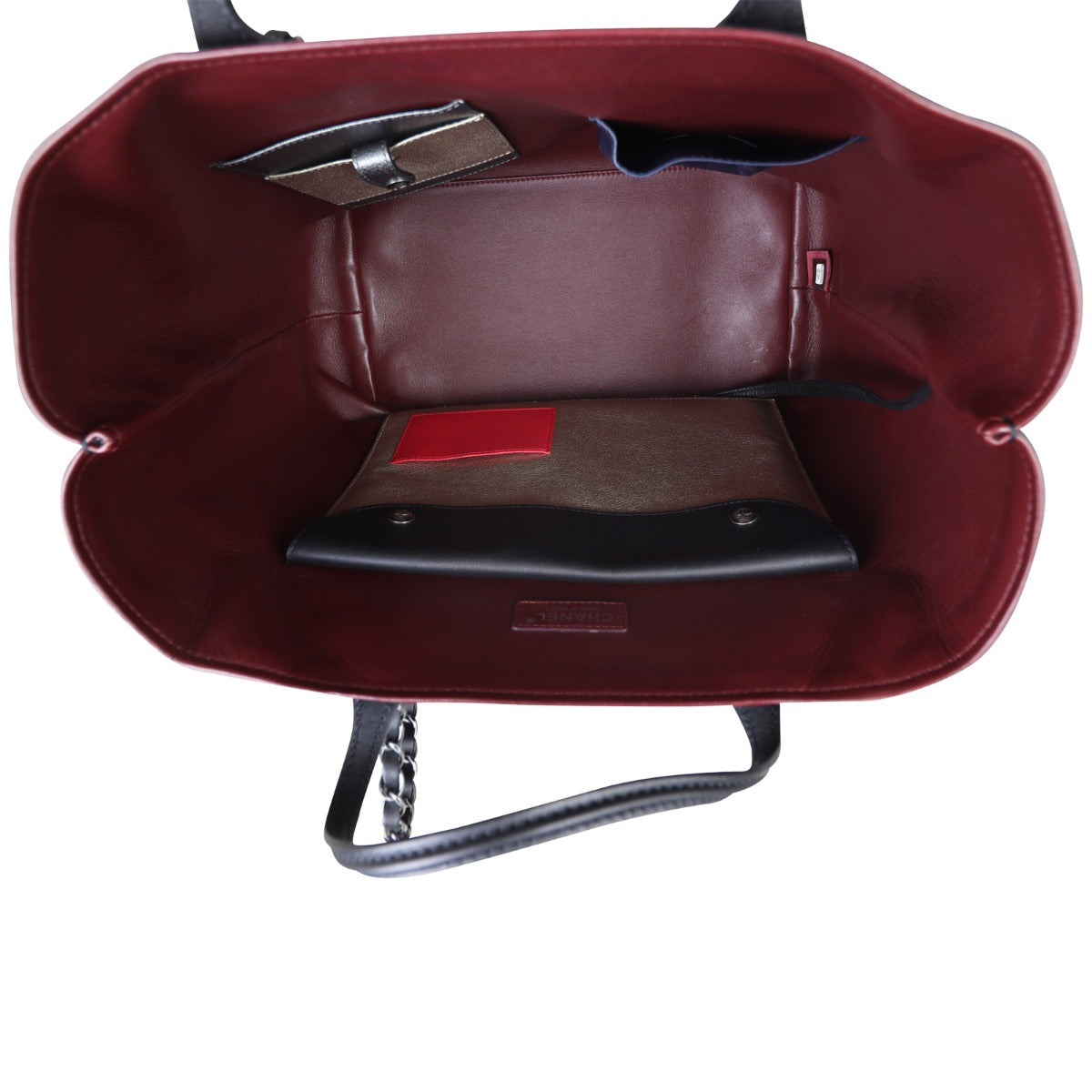 Chanel CC Charm Two Way Shopping Tote Whole Interior