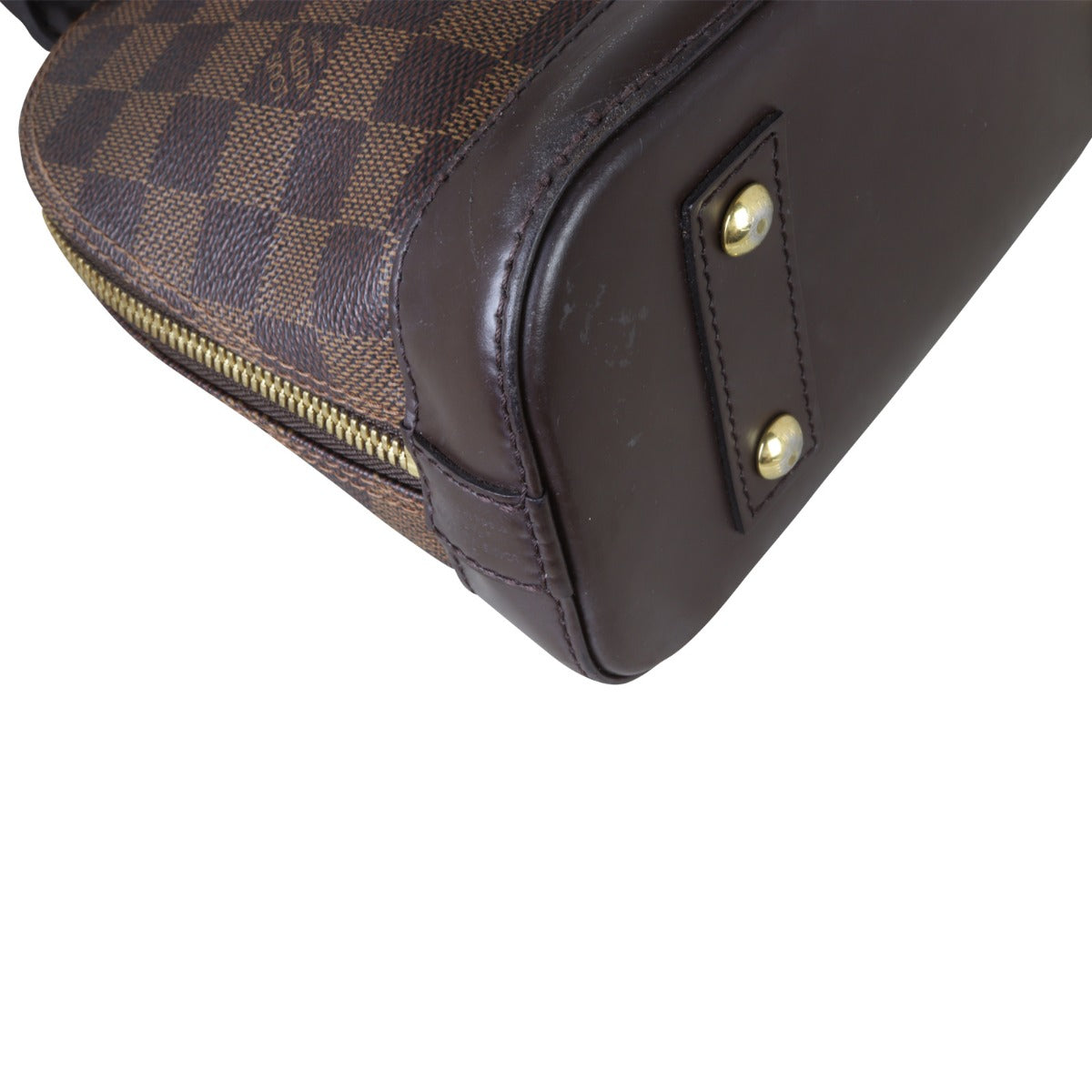 Louis Vuitton Alma BB Damier Ebene Corner Close Up