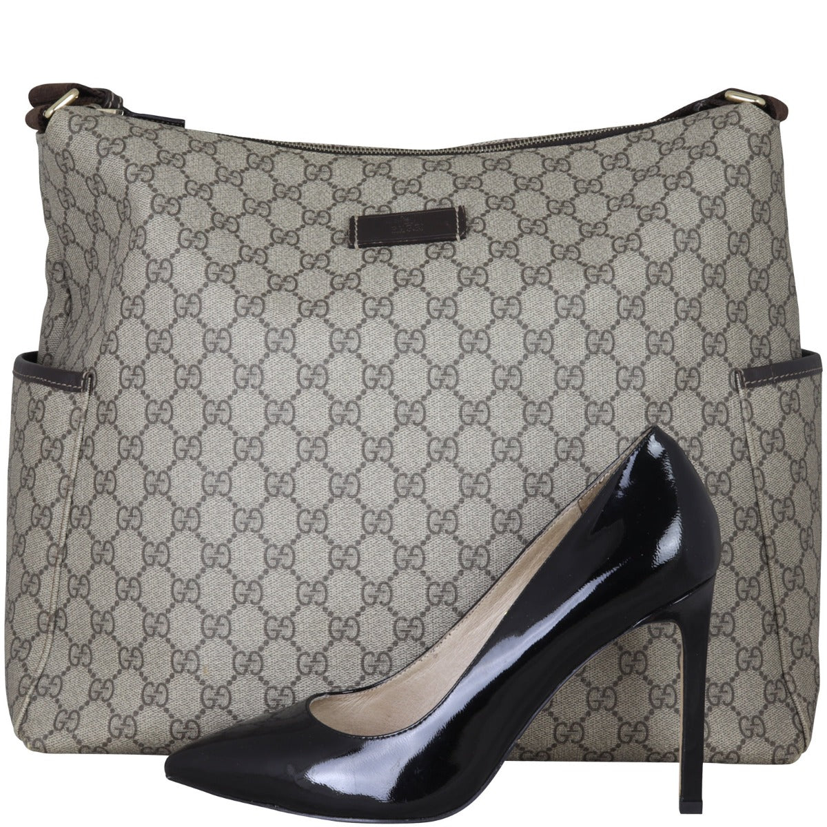 Gucci GG Supreme Side Pocket Messenger Bag Shoe