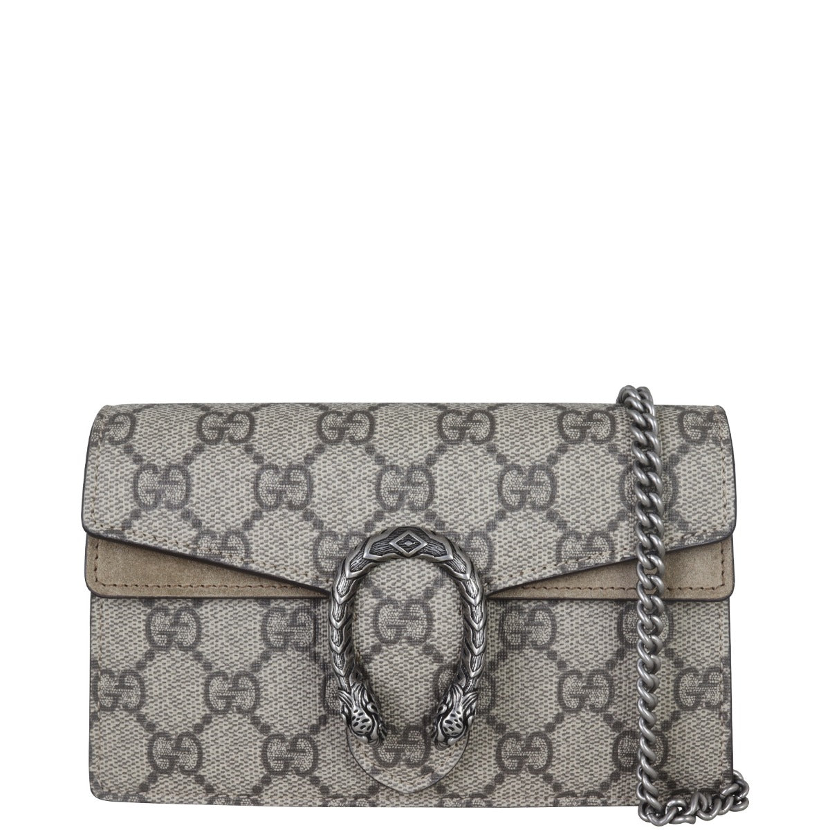 Gucci Dionysus GG Supreme Super Mini Bag Front With Chain