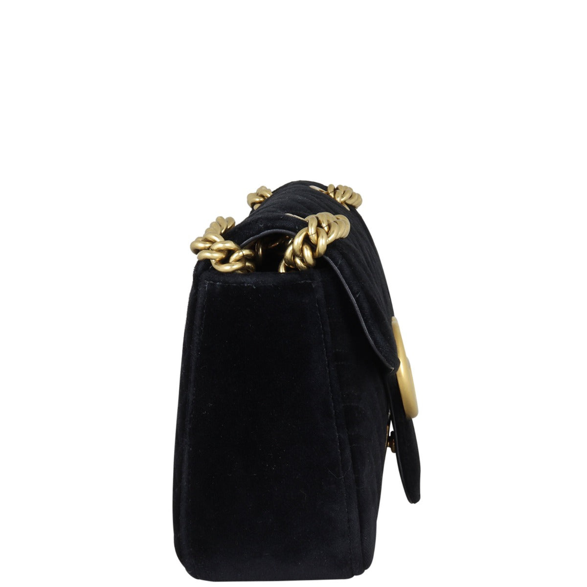 Gucci GG Marmont Small Velvet Shoulder Bag Side