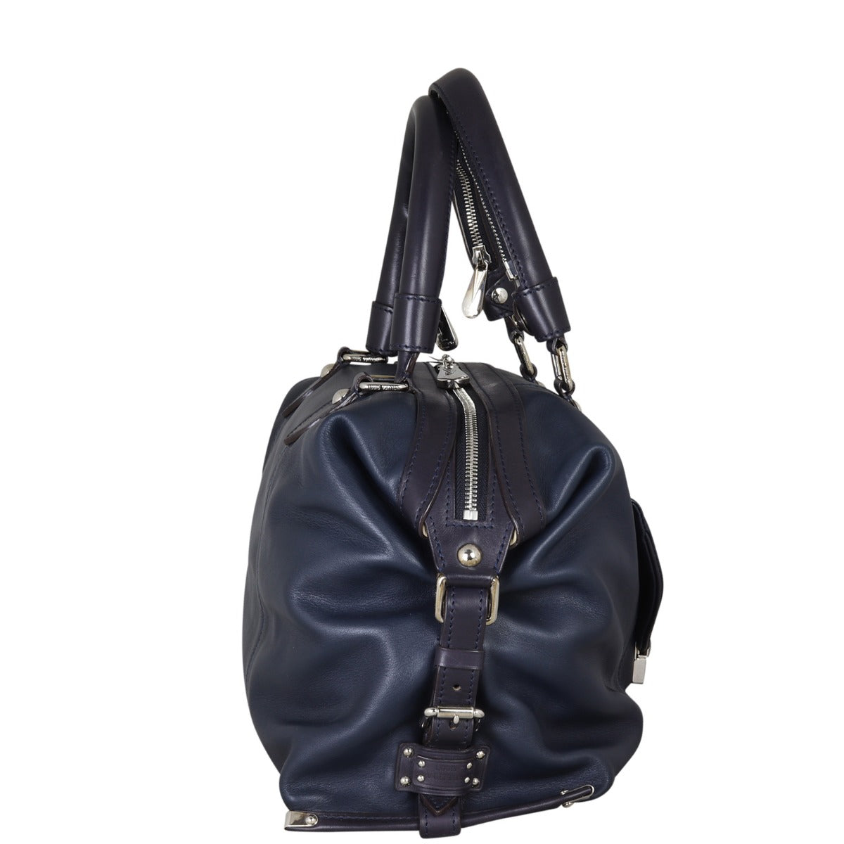 Louis Vuitton Sac Leather Duffle bag Side