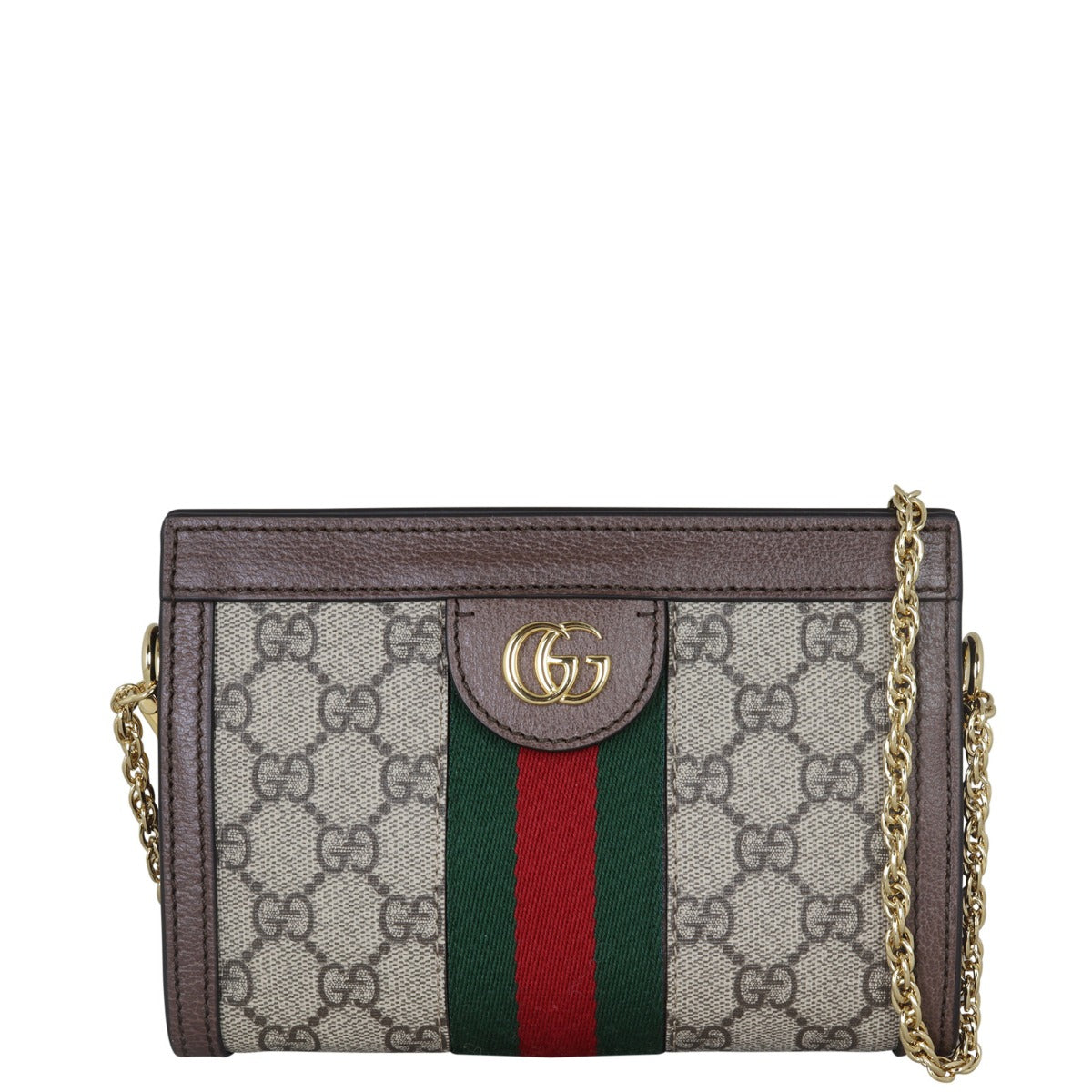 Gucci Ophidia Mini Shoulder Bag Front With Chain