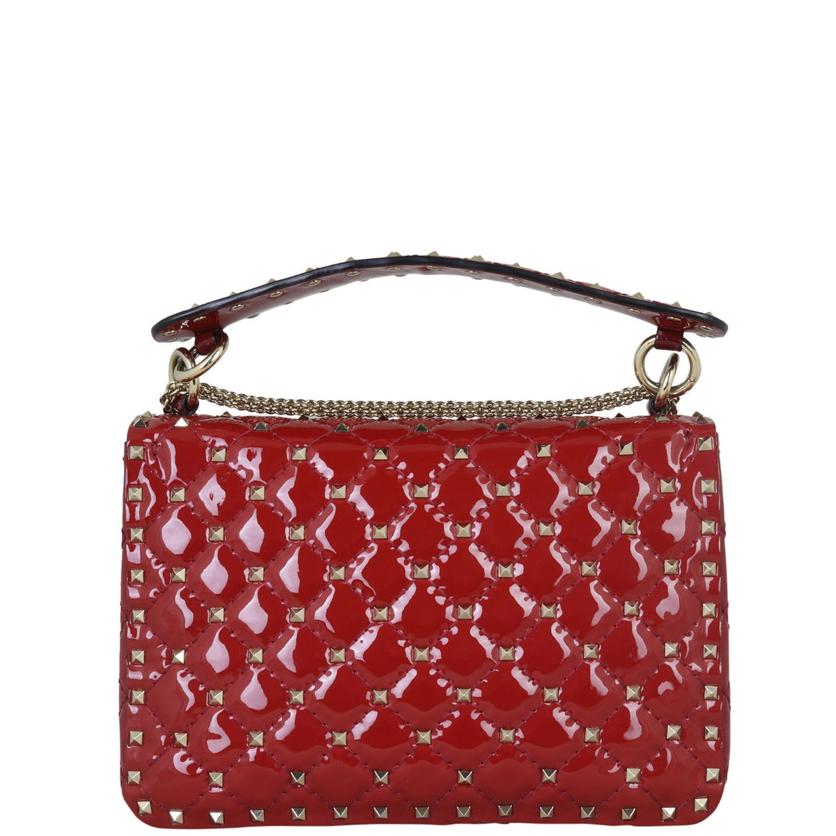 Valentino Rockstud Spike Medium Shoulder Bag Patent Back