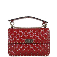 Valentino Rockstud Spike Medium Shoulder Bag Patent Front