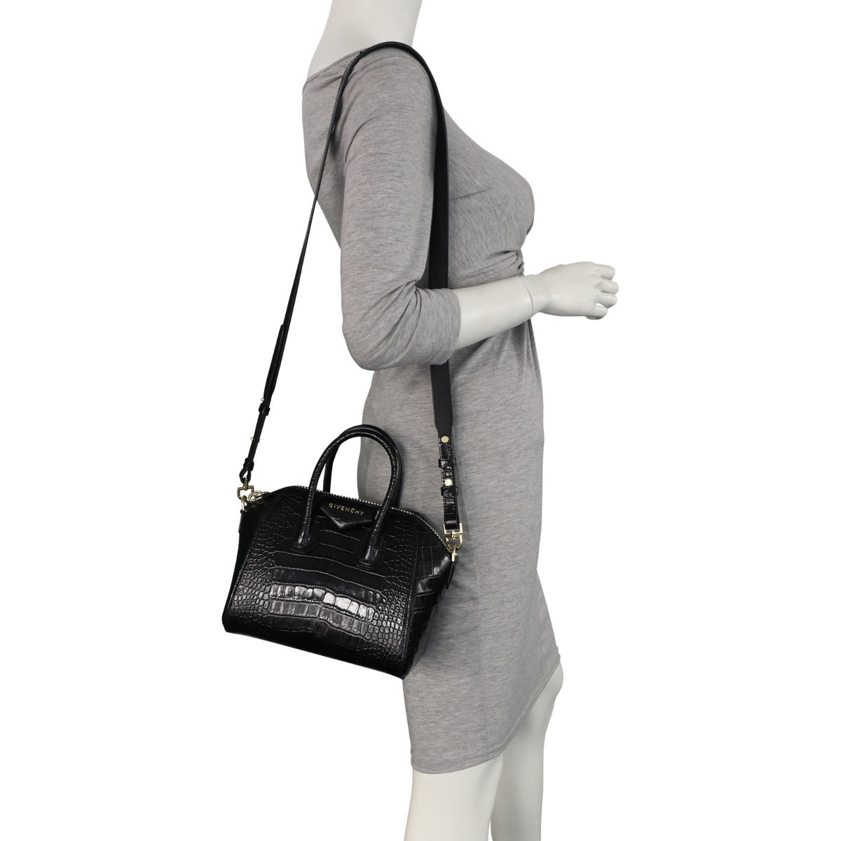 Givenchy Antigona Mini Croc Embossed Mannequin