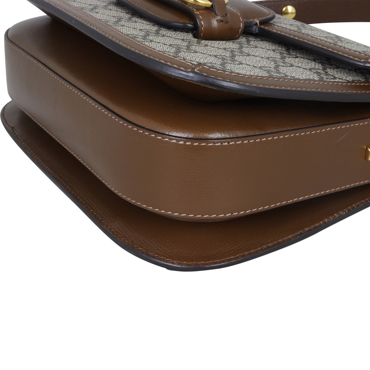 Gucci GG Supreme 1955 Horsebit Shoulder Bag Corner Close Up