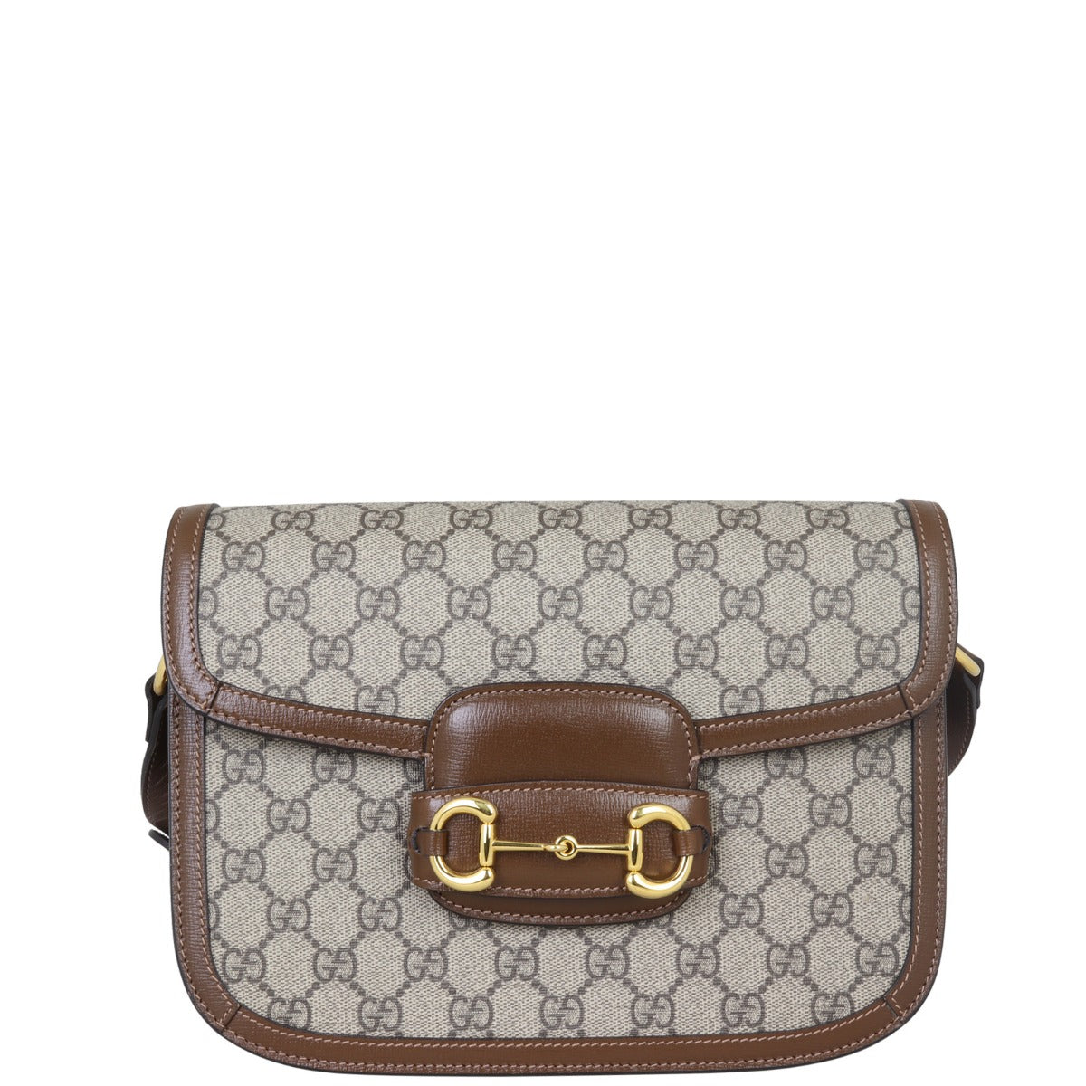 Gucci GG Supreme 1955 Horsebit Shoulder Bag Front