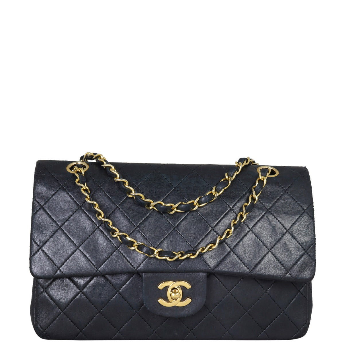 Chanel Classic Double Flap Medium (vintage) Front With Chain