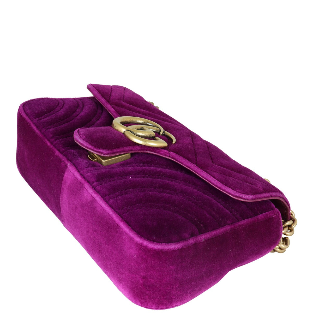 Gucci GG Marmont Small Velvet Shoulder Bag Corner Distance