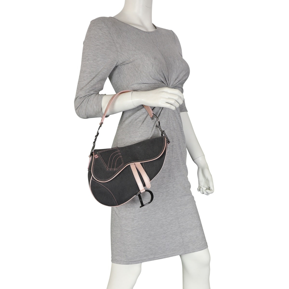 Dior Vintage Saddle Bag Denim Mannequin