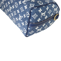 Louis Vuitton Speedy 25 Bandouliere Monogram Denim Corner Close Up