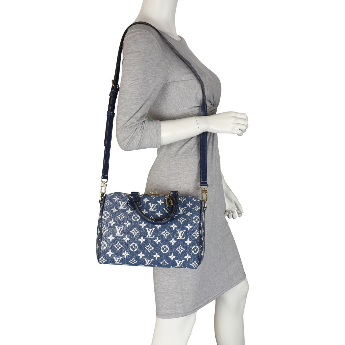 Louis Vuitton Speedy 25 Bandouliere Monogram Denim Mannequin