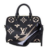 Louis Vuitton Speedy 25 Bandouliere Monogram Empreinte Giant Bicolour Front with Shoe