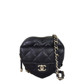 Chanel Love Heart Belt Bag Front With Chain