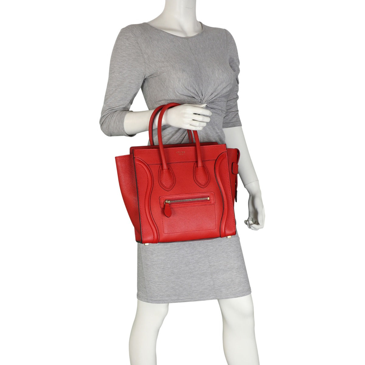 Celine Mini Luggage Tote (red) Mannequin