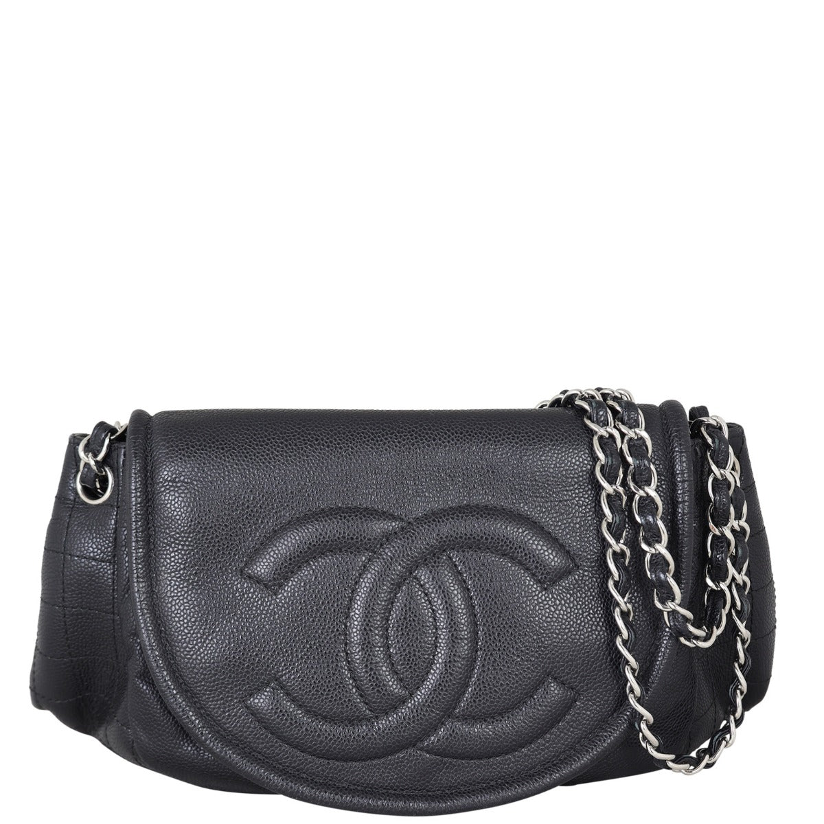 Chanel Half Moon Flap Bag Front With Chain