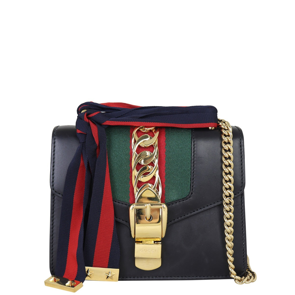 Gucci Sylvie Mini Chain Bag Front with Strap