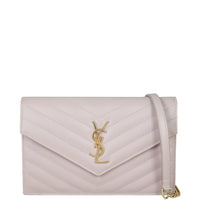 Saint Laurent Cassandre Envelope Chain Wallet Front With Strap