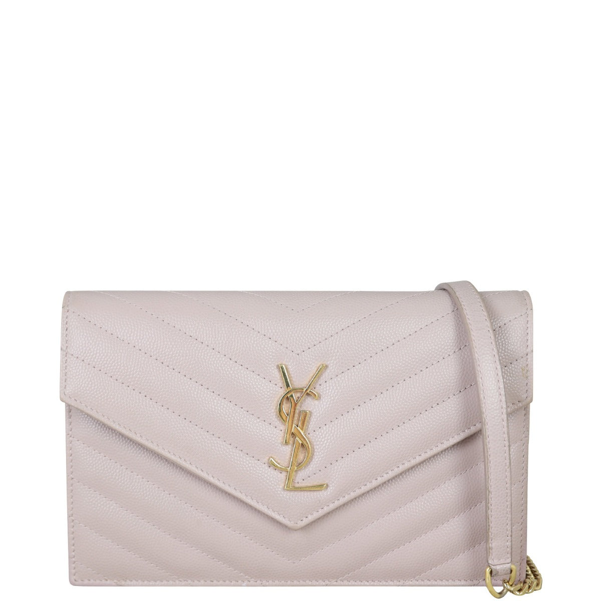 Saint Laurent Cassandre Envelope Chain Wallet Front With Strap