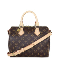 Louis Vuitton Speedy 25 Bandouliere Monogram Front With Strap