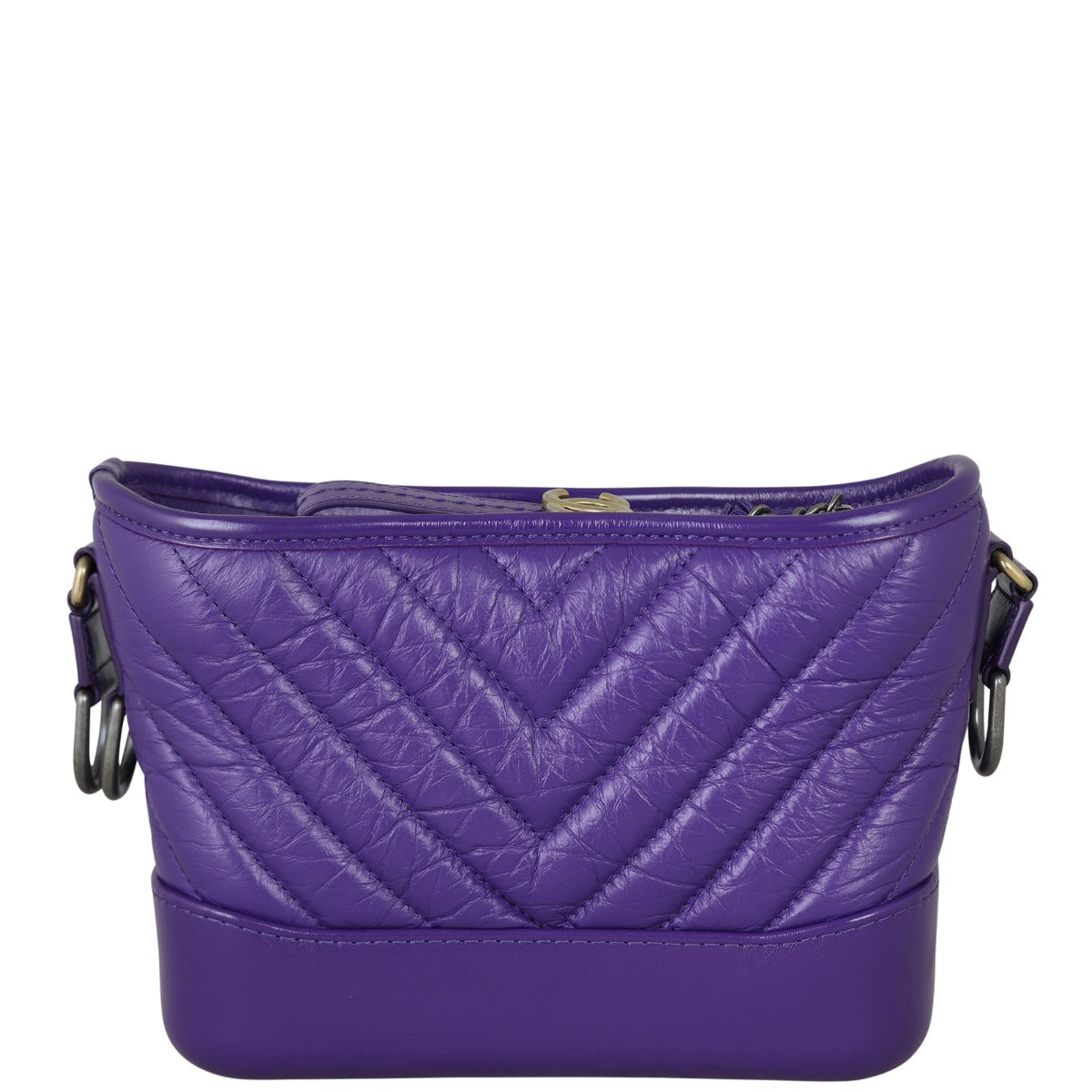 Chanel Gabrielle Chevron Hobo Small Front