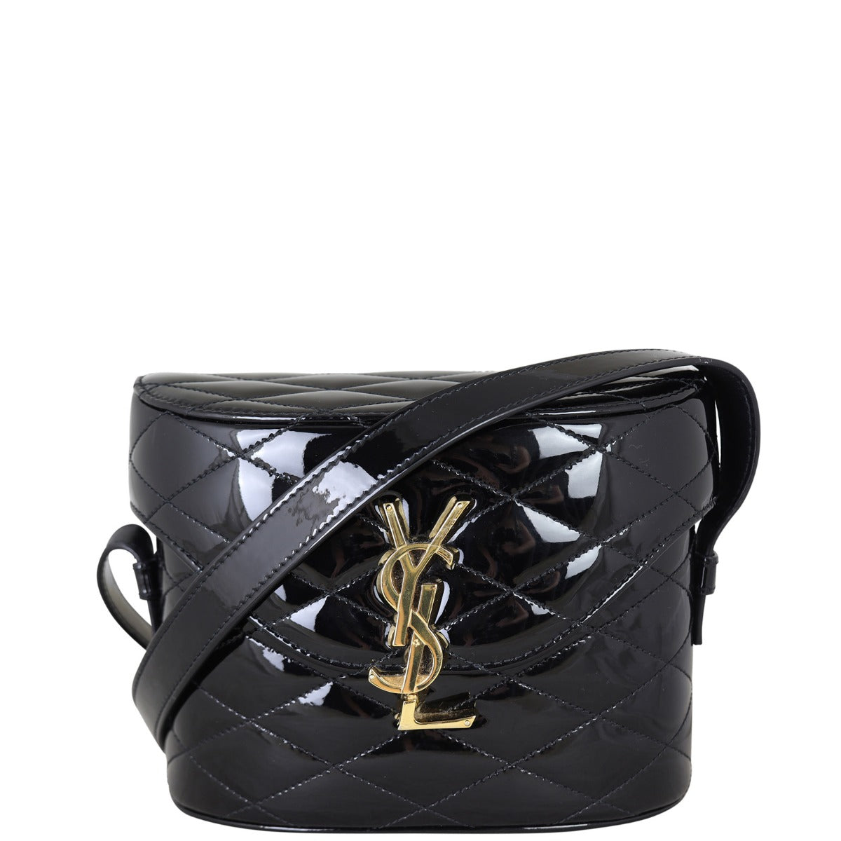 Saint Laurent June Box Bag Patent Front With Strap