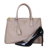 Prada Saffiano Lux Galleria Double Zip Tote Medium Shoe