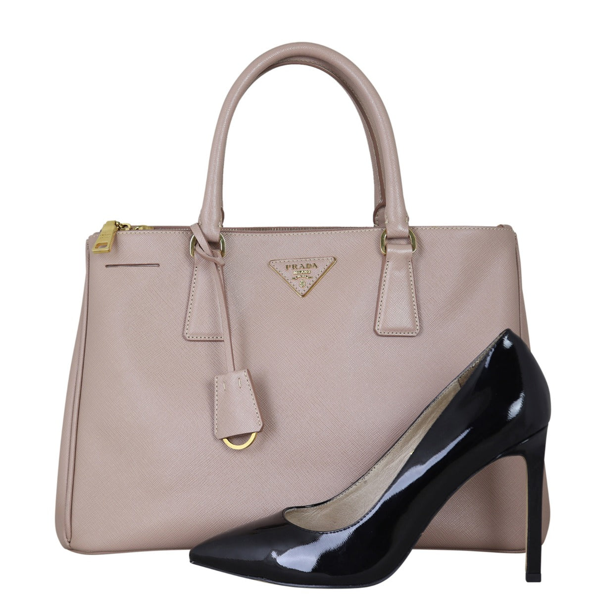 Prada Saffiano Lux Galleria Double Zip Tote Medium Shoe