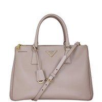Prada Saffiano Lux Galleria Double Zip Tote Medium Front With Strap