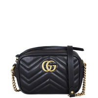 Gucci GG Marmont Mini Camera Bag Front With Strap