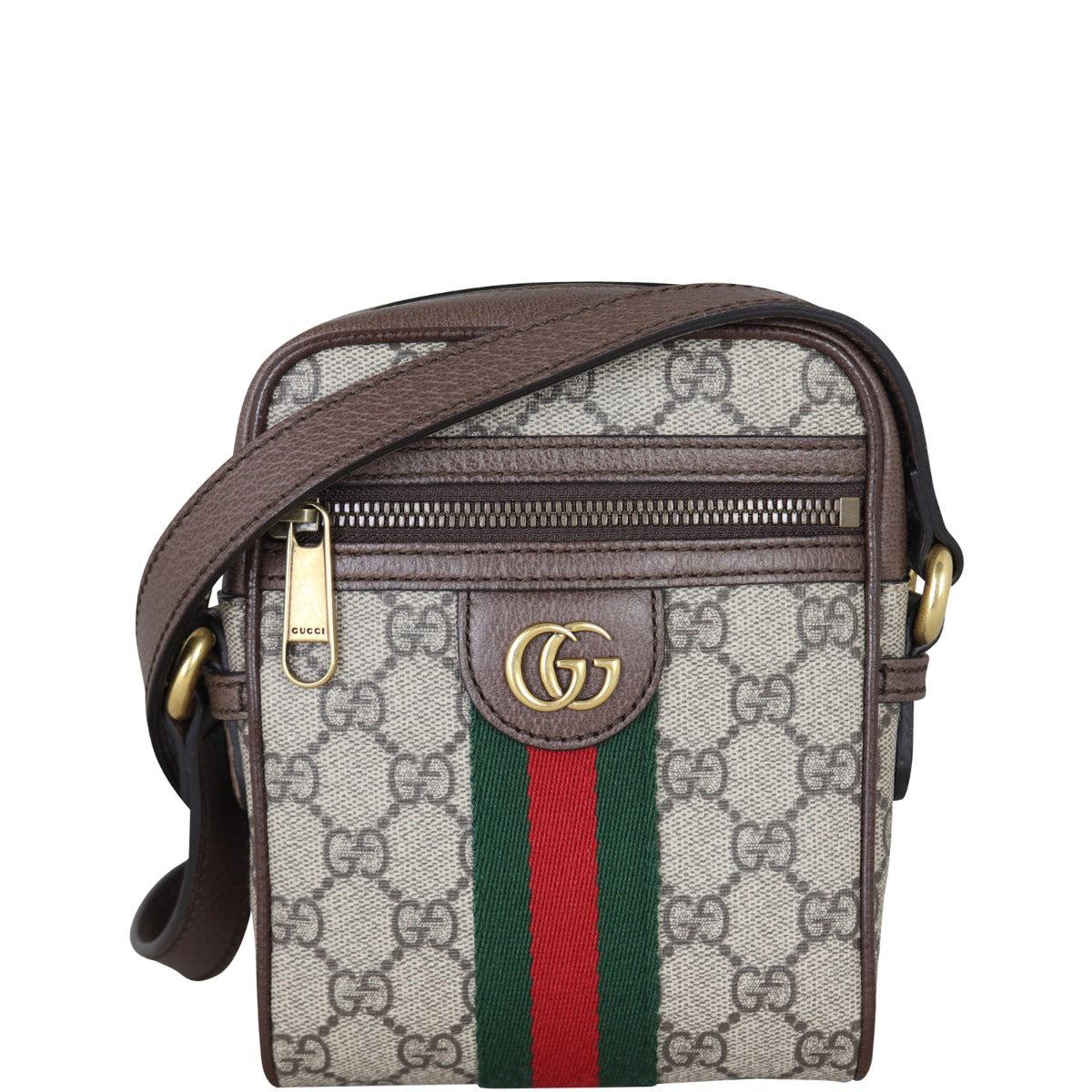 Gucci GG Supreme Ophidia Messenger Bag Mini Front With Strap