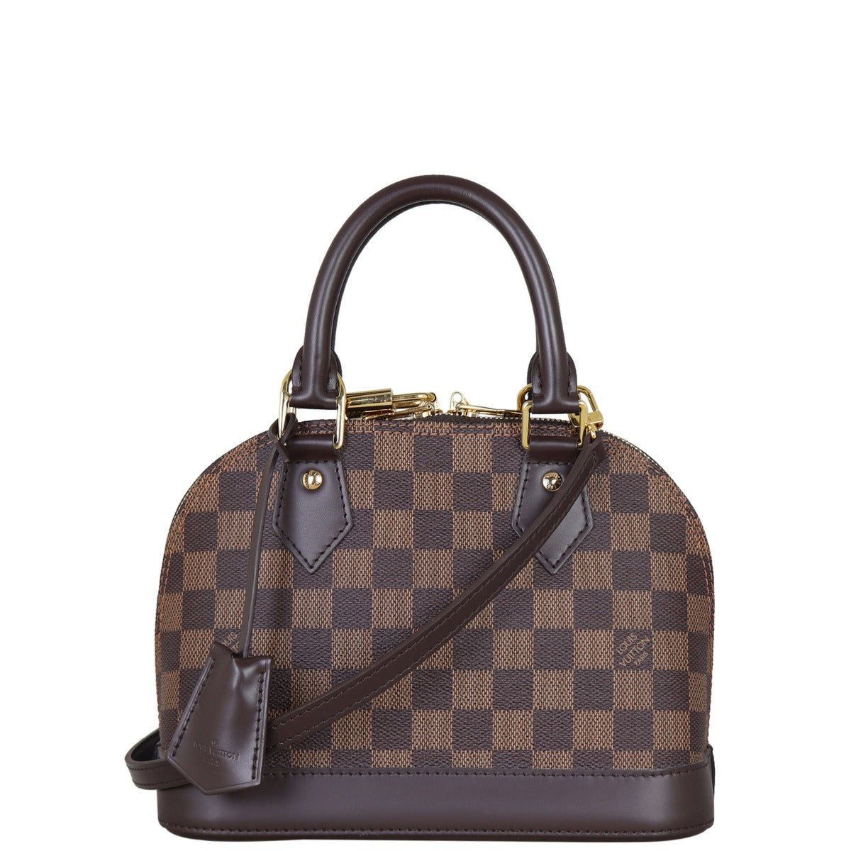 Louis Vuitton Alma BB Damier Ebene Front With Strap