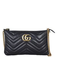 Gucci GG Marmont Matelasse Mini Chain Bag Front With Chain