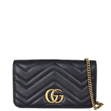 Gucci GG Marmont Super Mini Shoulder Bag Front With Chain