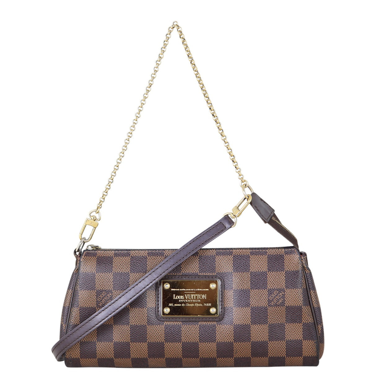 Louis Vuitton Eva Pochette Damier Ebene Front With Strap