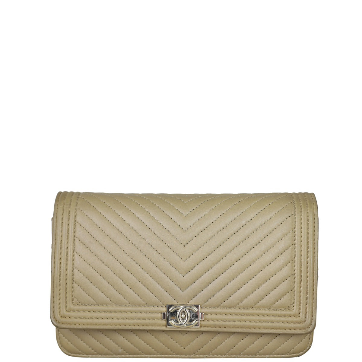 Chanel Boy Wallet On Chain Chevron Front
