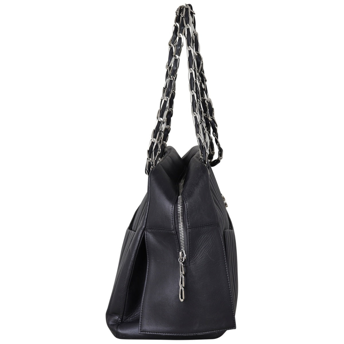 Chanel Vertical Quilt Camera Bag Side