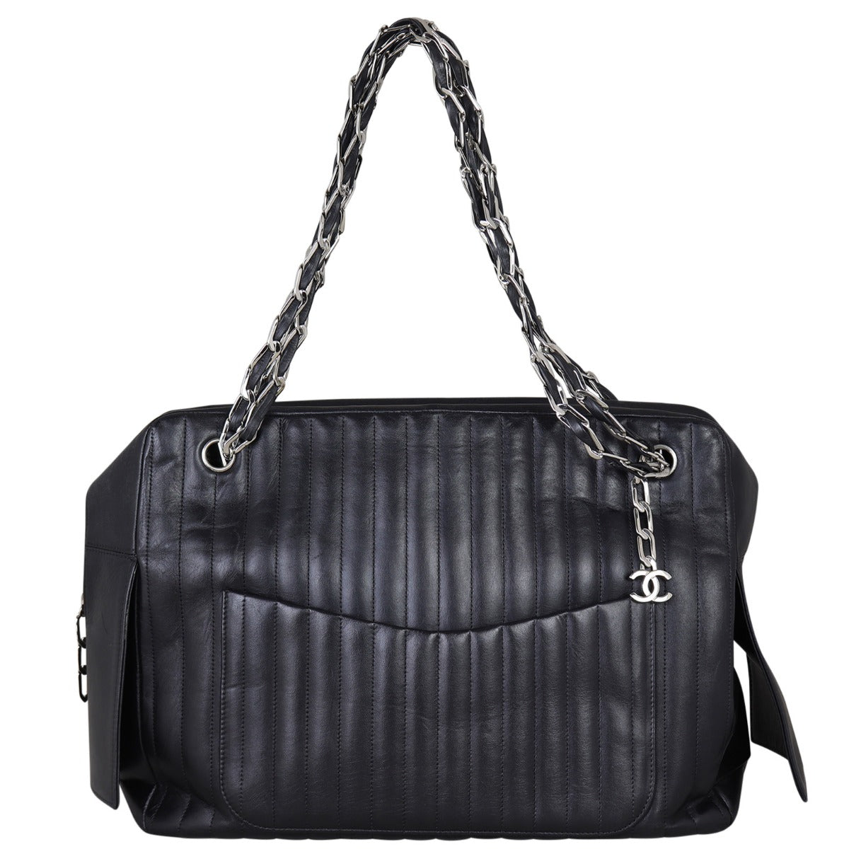 Chanel Vertical Quilt Camera Bag Front