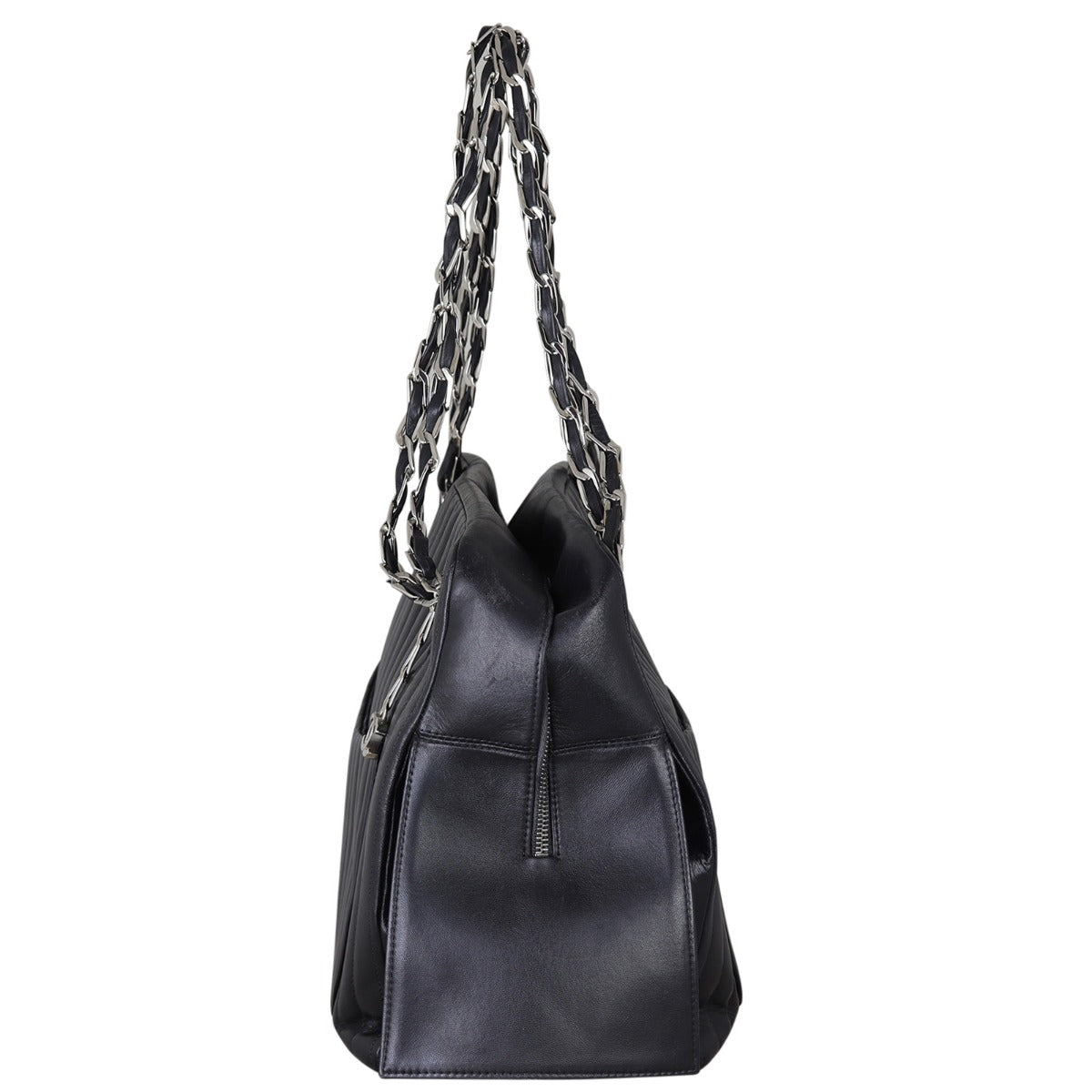 Chanel Vertical Quilt Camera Bag Side