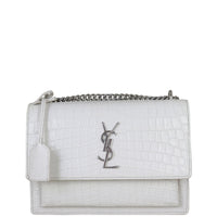 Saint Laurent Sunset Medium Croc-Embossed Front