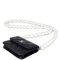 Chanel Micro Wallet on Chain Pearl Strap Corner Distance
