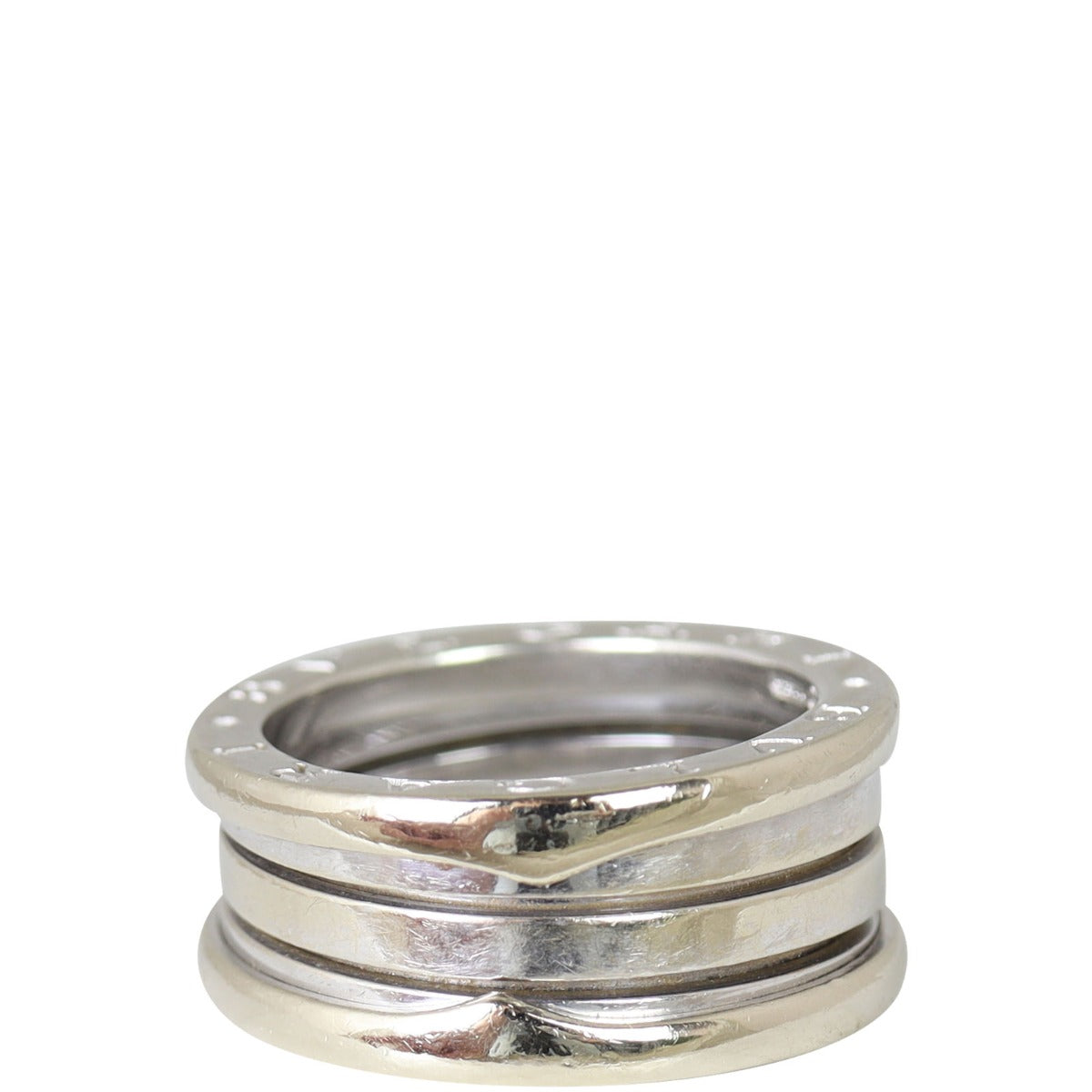 Bvlgari B.Zero1 18k White Gold Three Band Ring 