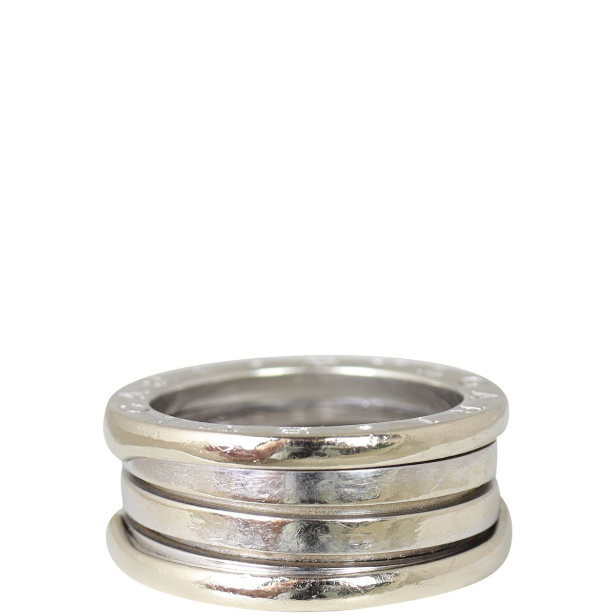 Bvlgari B.Zero1 18k White Gold Three Band Ring 