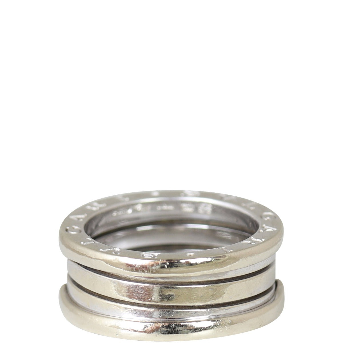 Bvlgari B.Zero1 18k White Gold Three Band Ring 