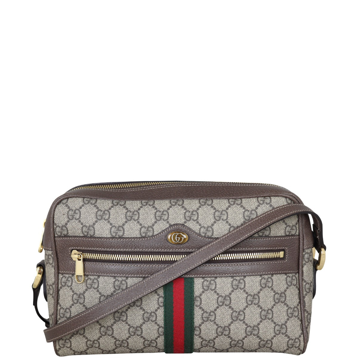 Gucci Ophidia GG Supreme Large Shoulder Bag Front With Strap