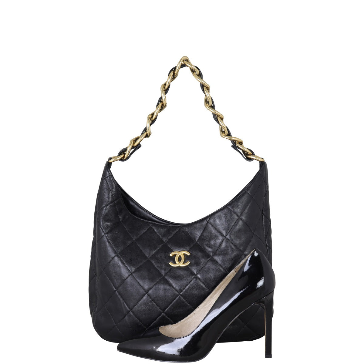 Chanel Quilted Lambskin Hobo Shoe