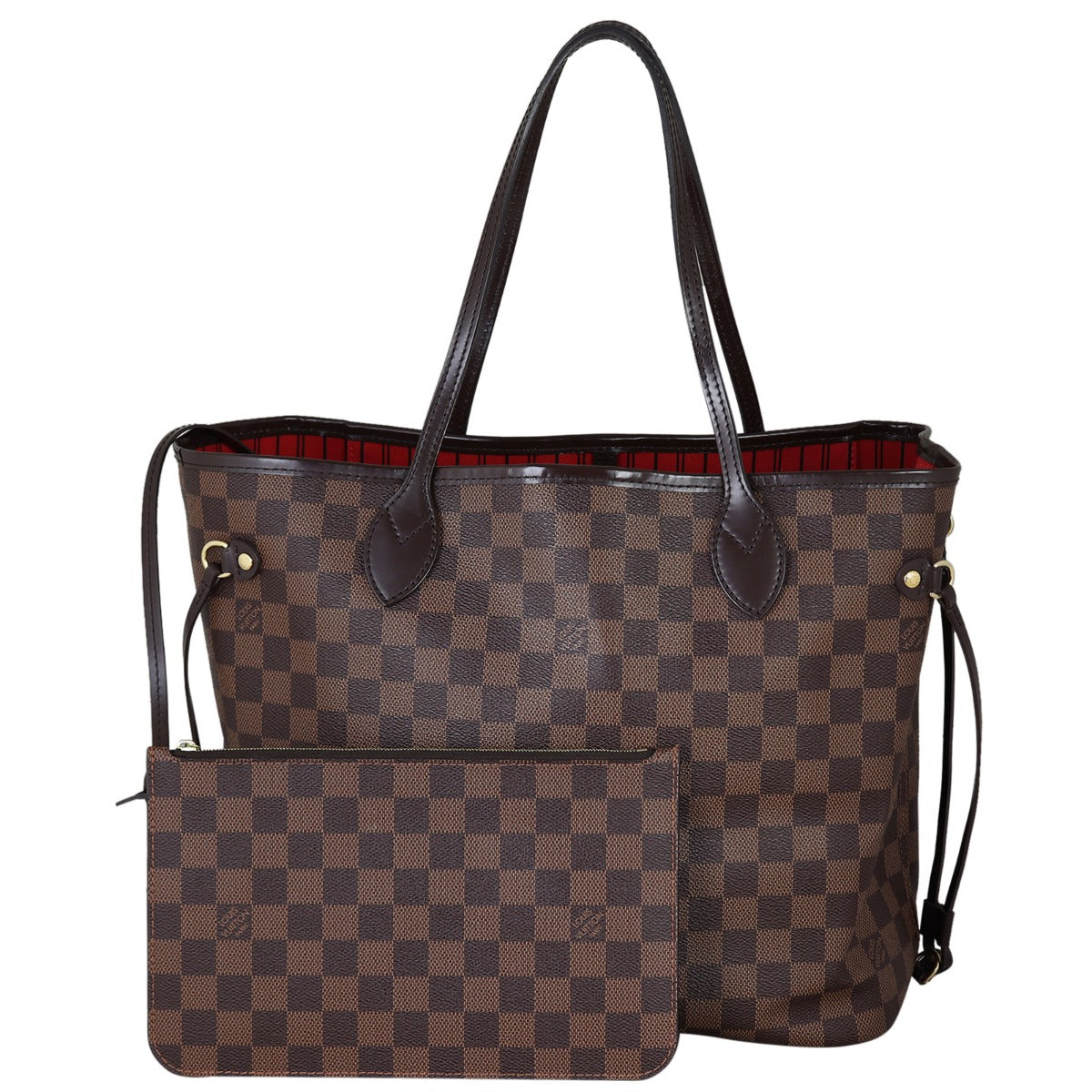 Louis Vuitton Neverfull MM Damier Ebene Front With Pouch
