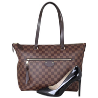 Louis Vuitton Iena MM Damier Ebene Front with Shoe